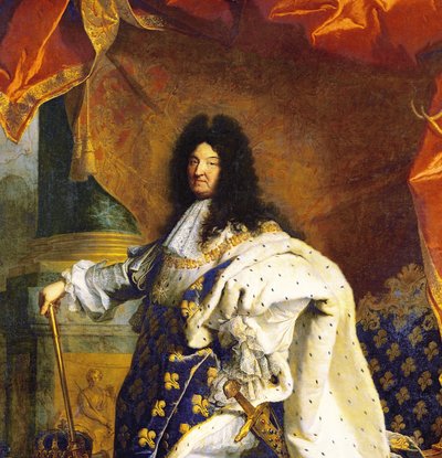 Ludwig XIV. in königlichem Kostüm, 1701 (Detail) von Hyacinthe Francois Rigaud